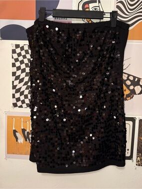 Maurices Black Sequin Strapless Tube Top